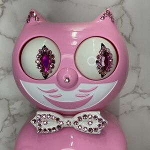 Jeweled Pink Satin Kit-Cat Klock clock SUPER RARE